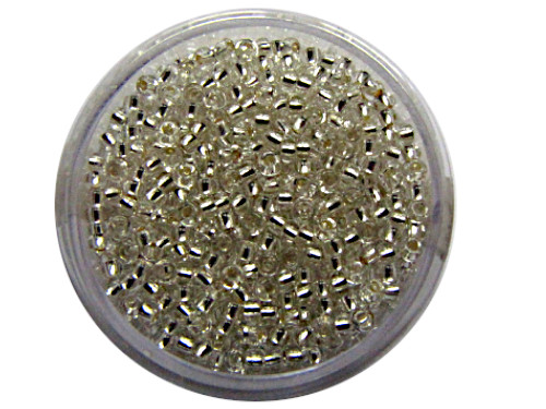 Rocailles CZ Silbereinzug, klar, kristall, 2,6mm, 17g (0,12€/g)